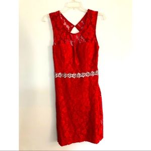 NWT City Studio Sleeveless Red Sparkly Short Dress size 13